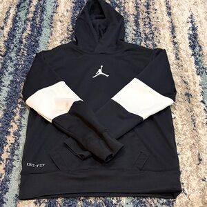 Jordan Black Hoodie with White Sleeves